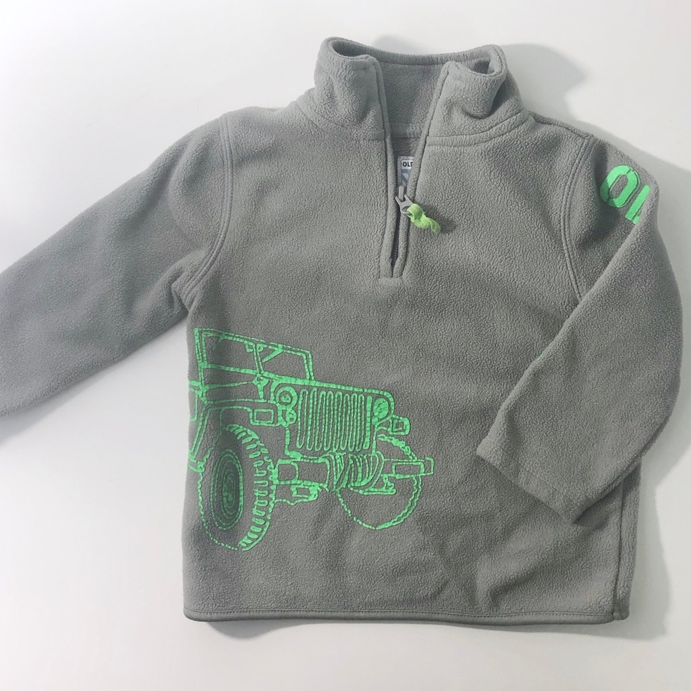 Old Navy Half Zip Light Gray Jeep Toddler Fleece